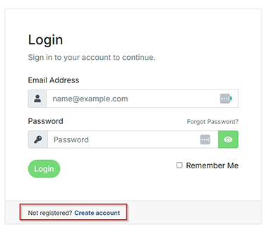 Create Account Link